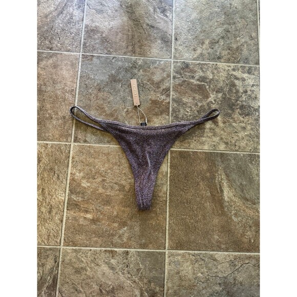 New Skims Swim Glitter Thong Bikini Bottom Cocoa Size 3X - Picture 1 of 8